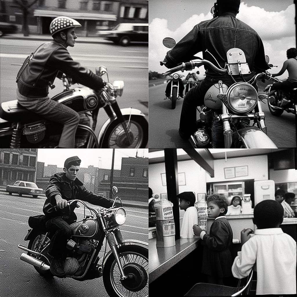 Danny Lyon style, Midjourney Niji 5, render 1 of 4