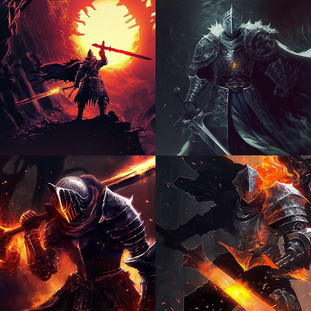 Dark Souls style, Midjourney Niji 4, render 1 of 4