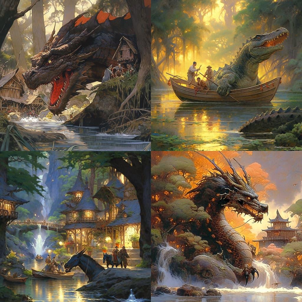 Darrell K. Sweet style, Midjourney Niji 5, render 1 of 4