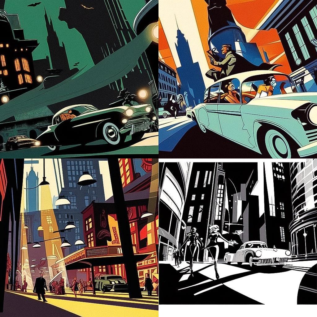 Darwyn Cooke style, Midjourney Niji 4, render 1 of 4