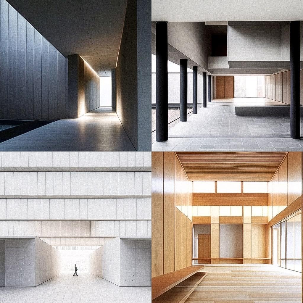 David Chipperfield style, Midjourney Niji 4, render 1 of 4