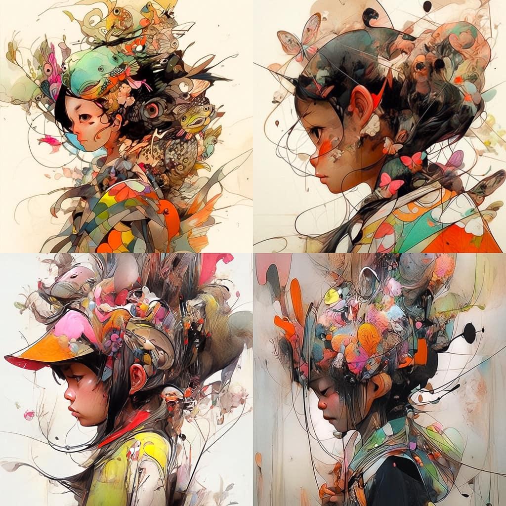 David Choe style, Midjourney Niji 5, render 1 of 4