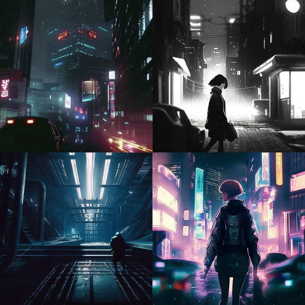 David Fincher style, Midjourney Niji 4, render 1 of 4