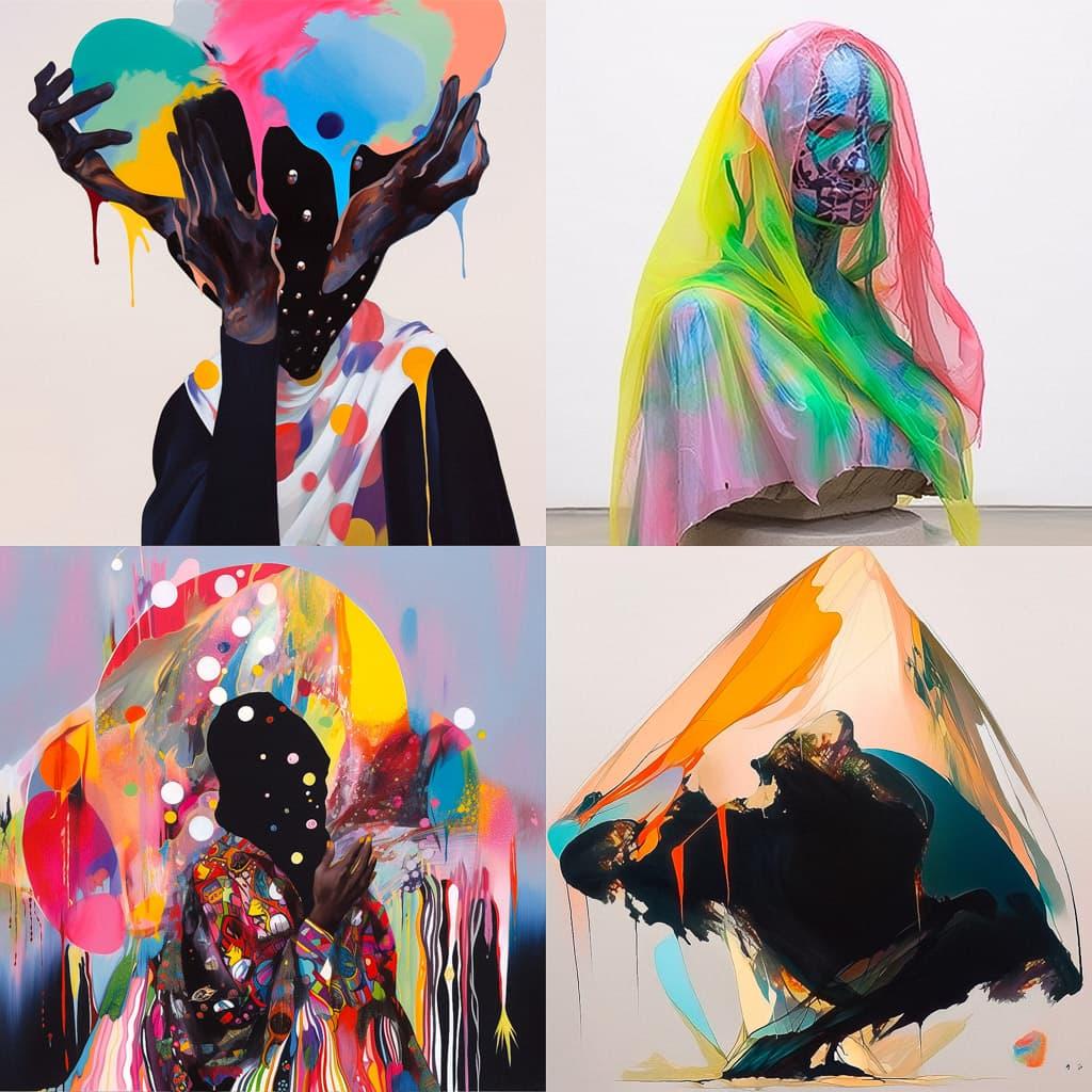 David Hammons style, Midjourney Niji 5, render 1 of 4