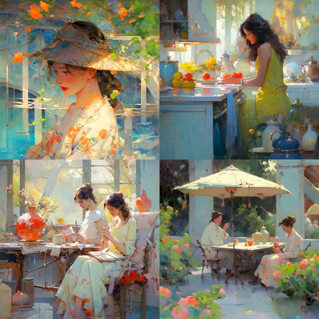 David Hettinger style, Midjourney Niji 5, render 1 of 4