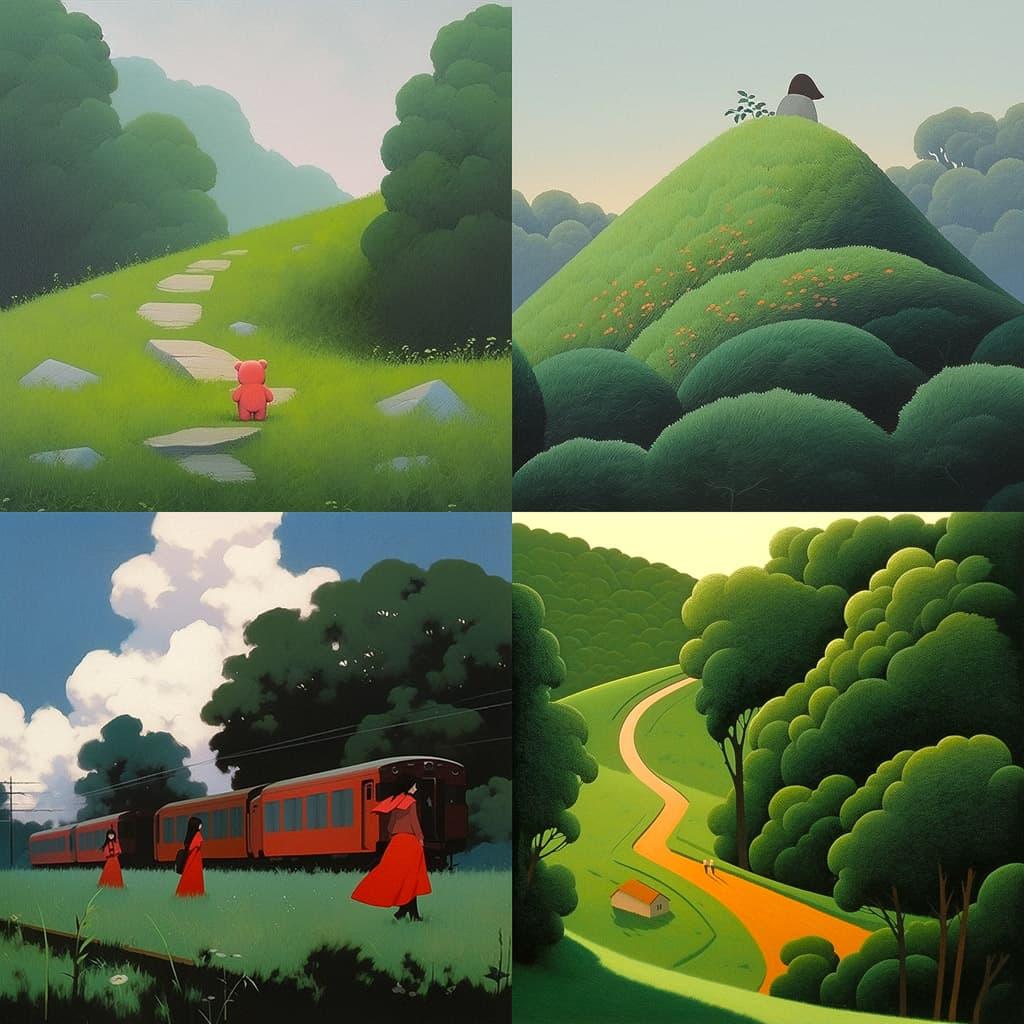 David Inshaw style, Midjourney Niji 5, render 1 of 4