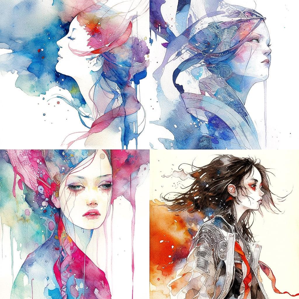 David Mack style, Midjourney Niji 4, render 1 of 4