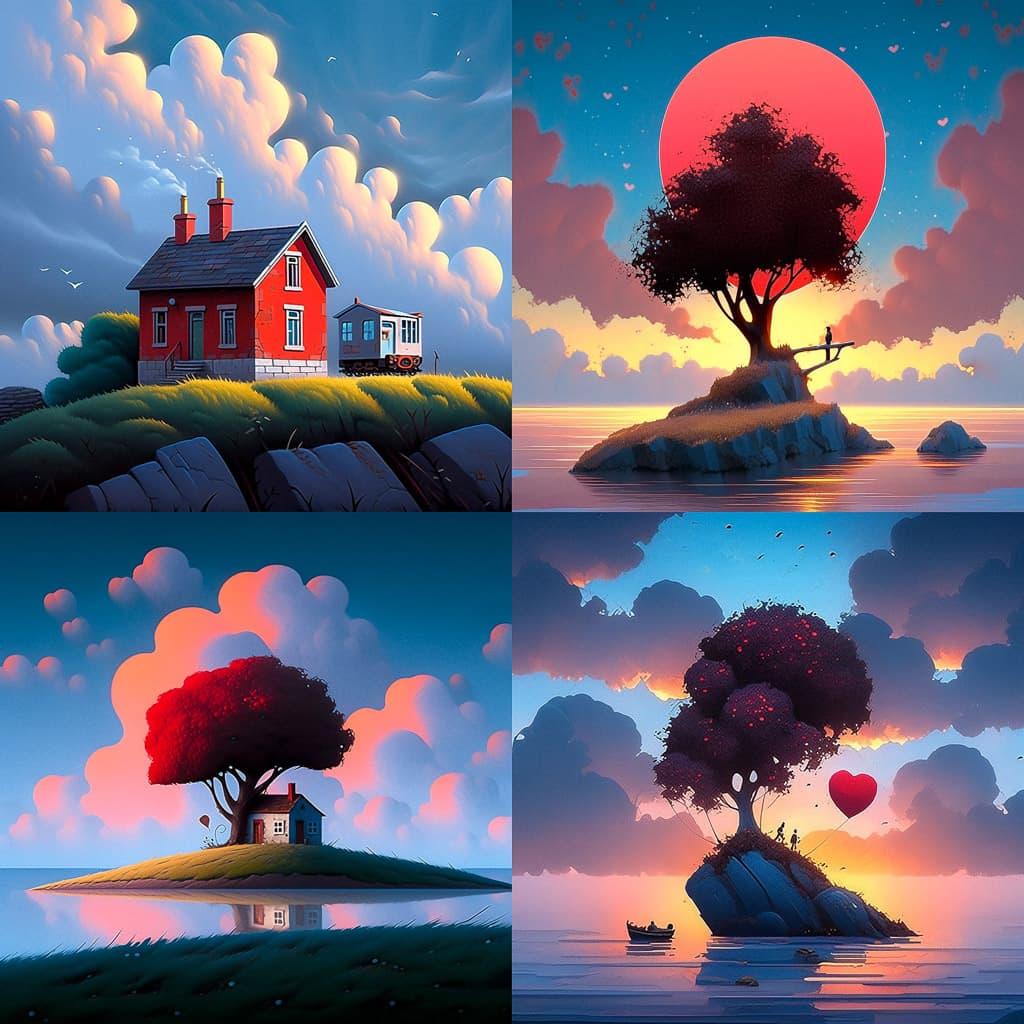 David Renshaw style, Midjourney Niji 5, render 1 of 4
