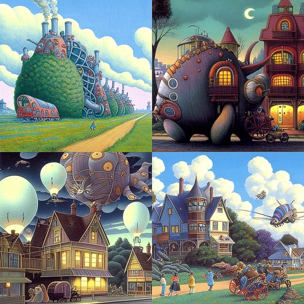David Wiesner style, Midjourney Niji 4, render 1 of 4