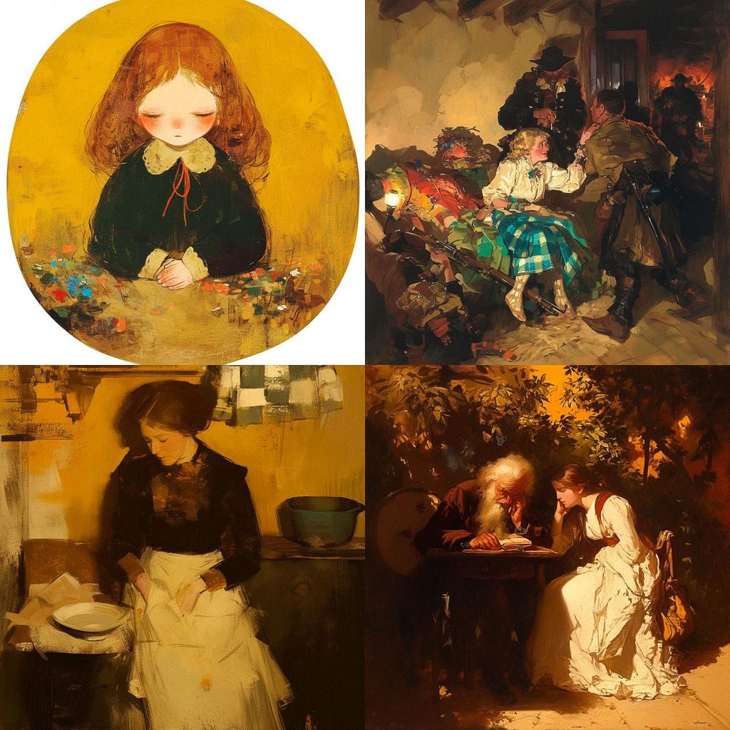 David Wilkie style, Midjourney Niji 5, render 1 of 4