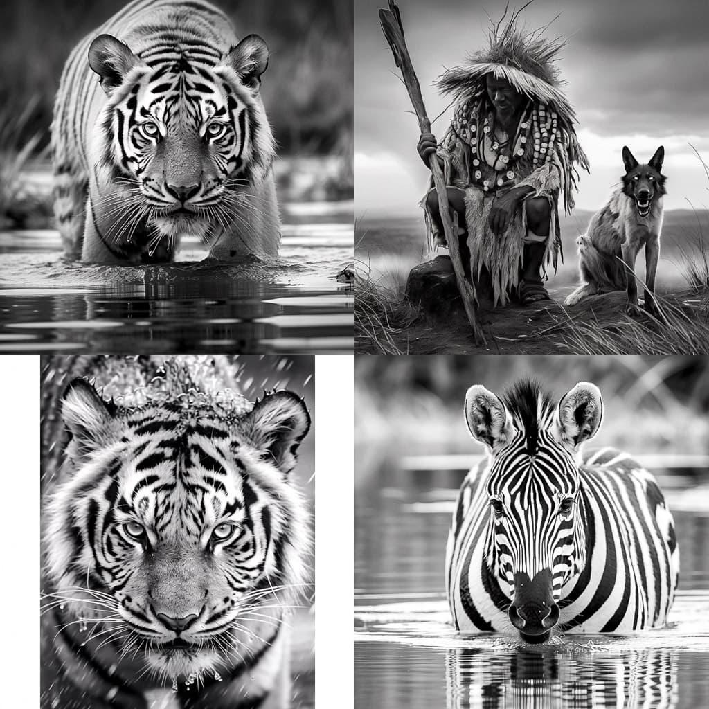 David Yarrow style, Midjourney Niji 5, render 1 of 4