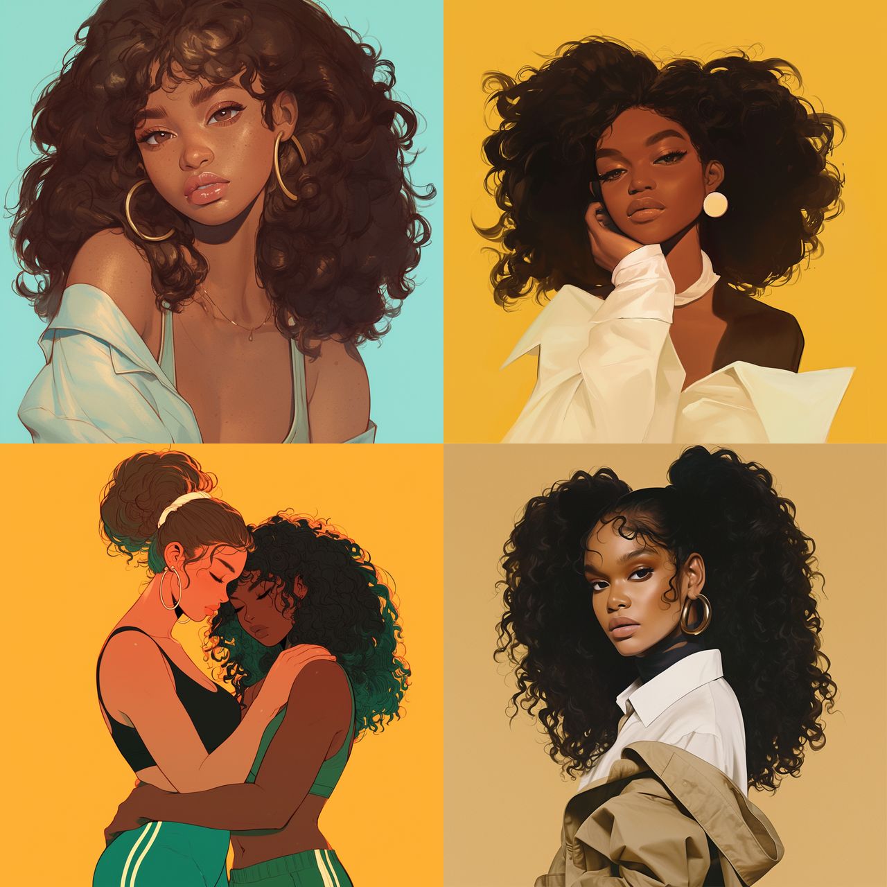 Deana Lawson style, Midjourney Niji 6, render 1 of 4