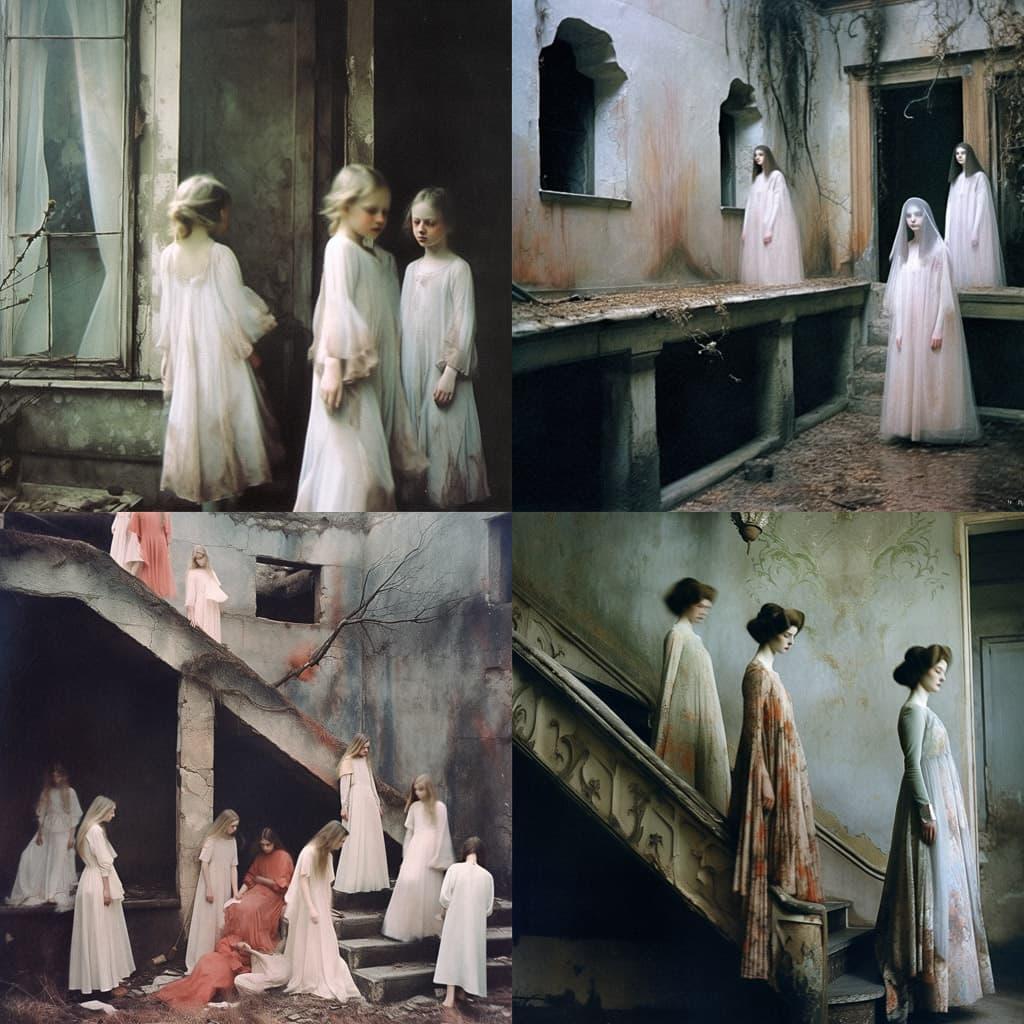 Deborah Turbeville style, Midjourney Niji 5, render 1 of 4