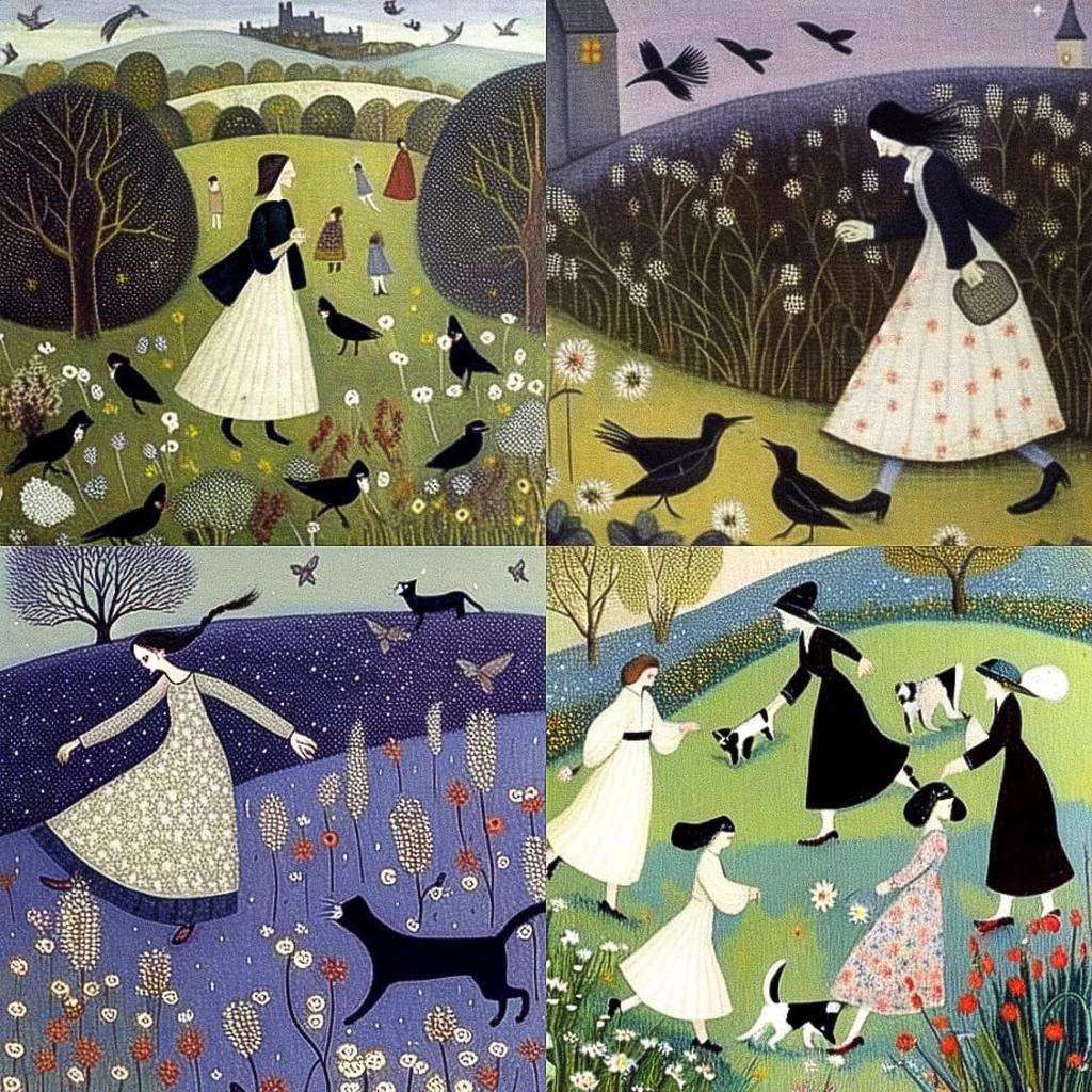 Dee Nickerson style, Midjourney Niji 4, render 1 of 4