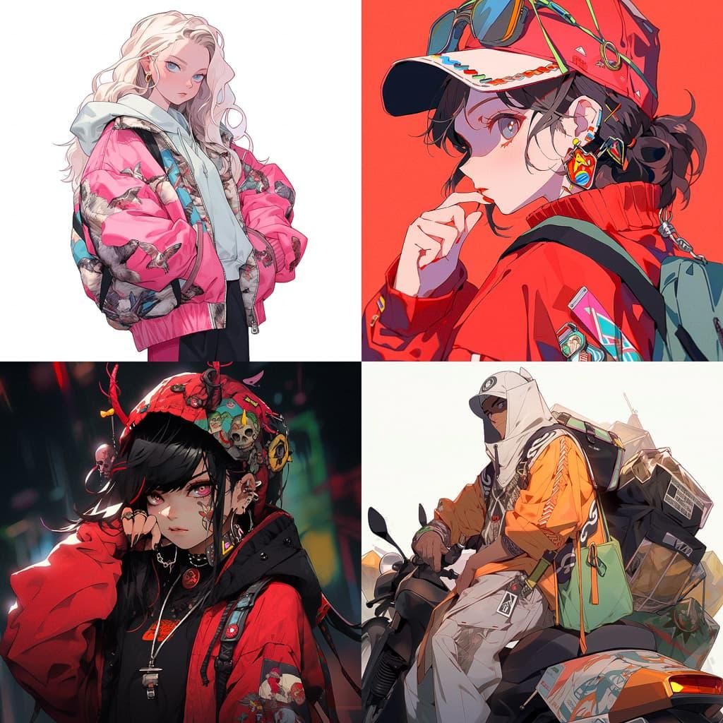 Demna Gvasalia style, Midjourney Niji 4, render 1 of 4