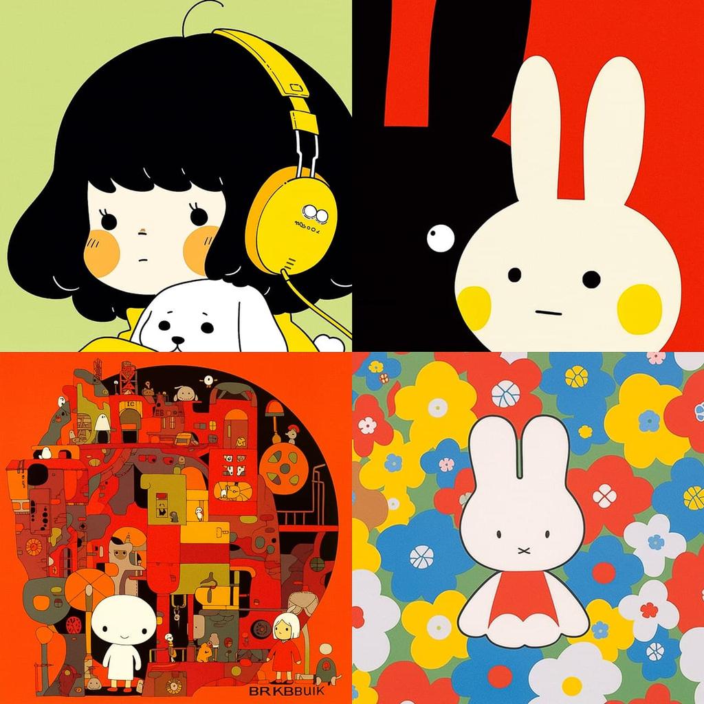 Dick Bruna style, Midjourney Niji 5, render 1 of 4