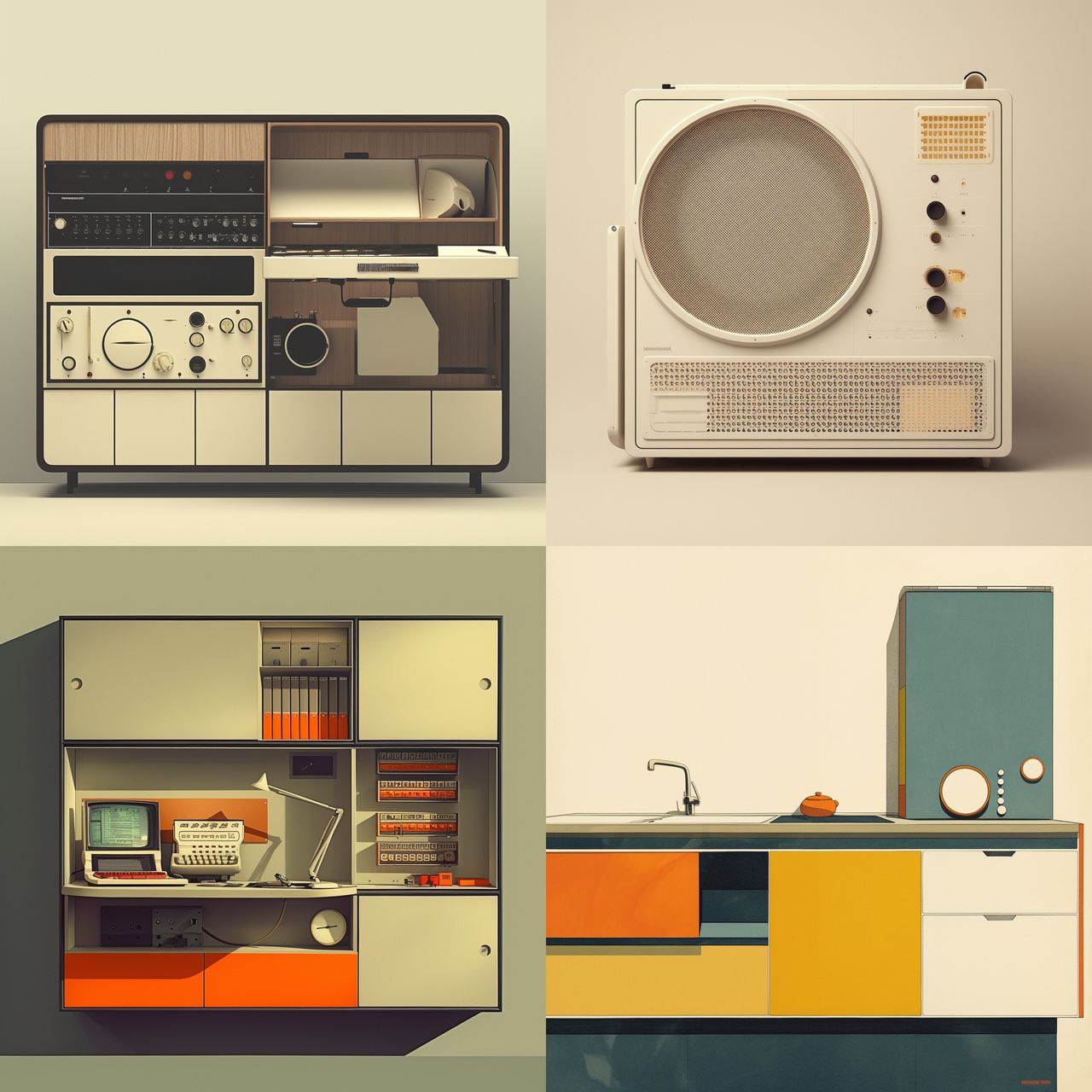 Dieter Rams style, Midjourney Niji 6, render 1 of 4