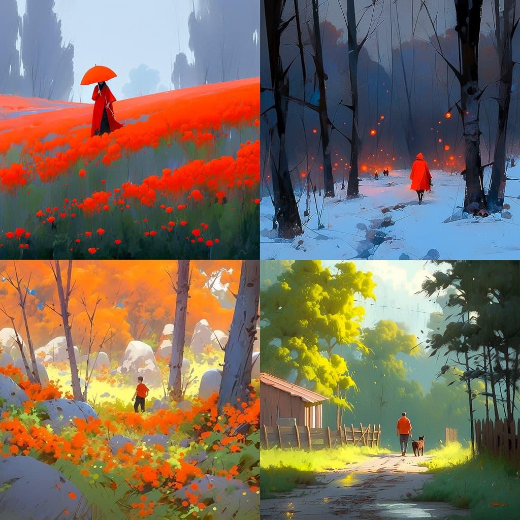 Dima Dmitriev style, Midjourney Niji 5, render 1 of 4