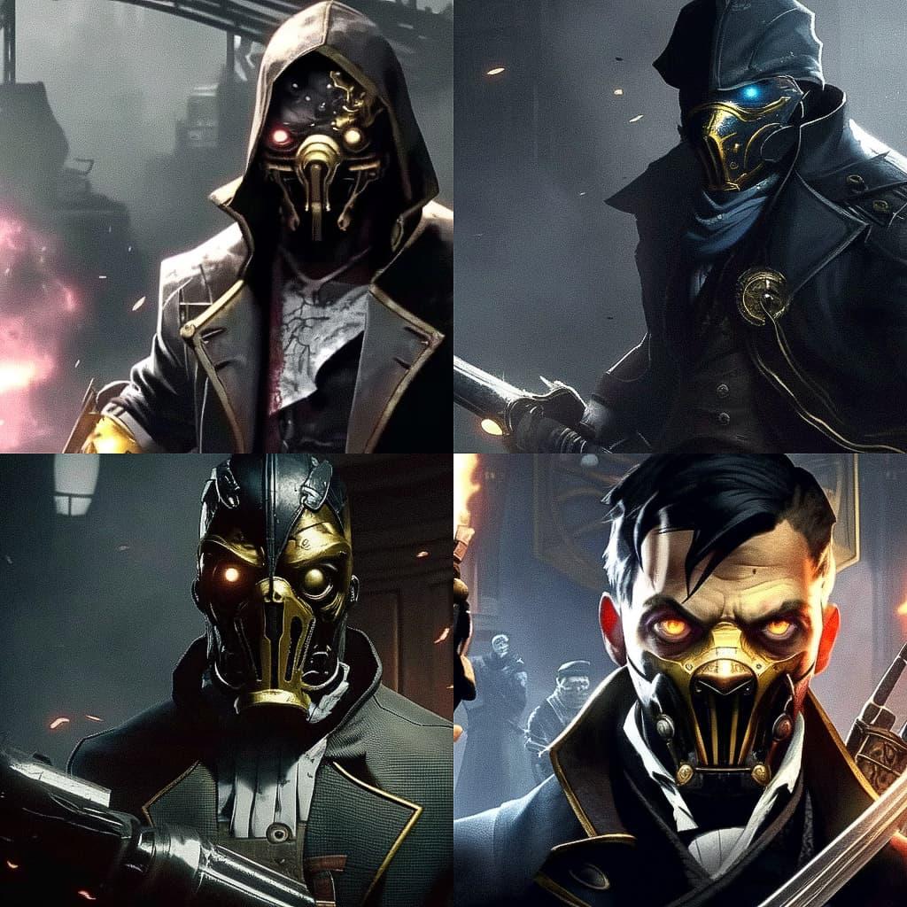 Dishonored style, Midjourney Niji 5, render 1 of 4