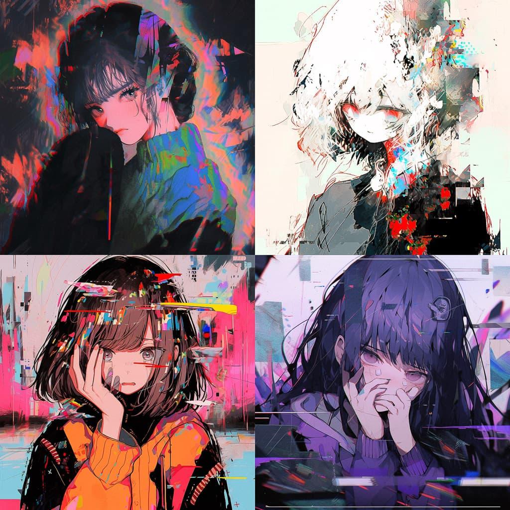 Distressed Photo style, Midjourney Niji 5, render 1 of 4