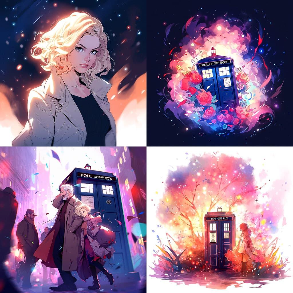 Doctor Who style, Midjourney Niji 5, render 1 of 4