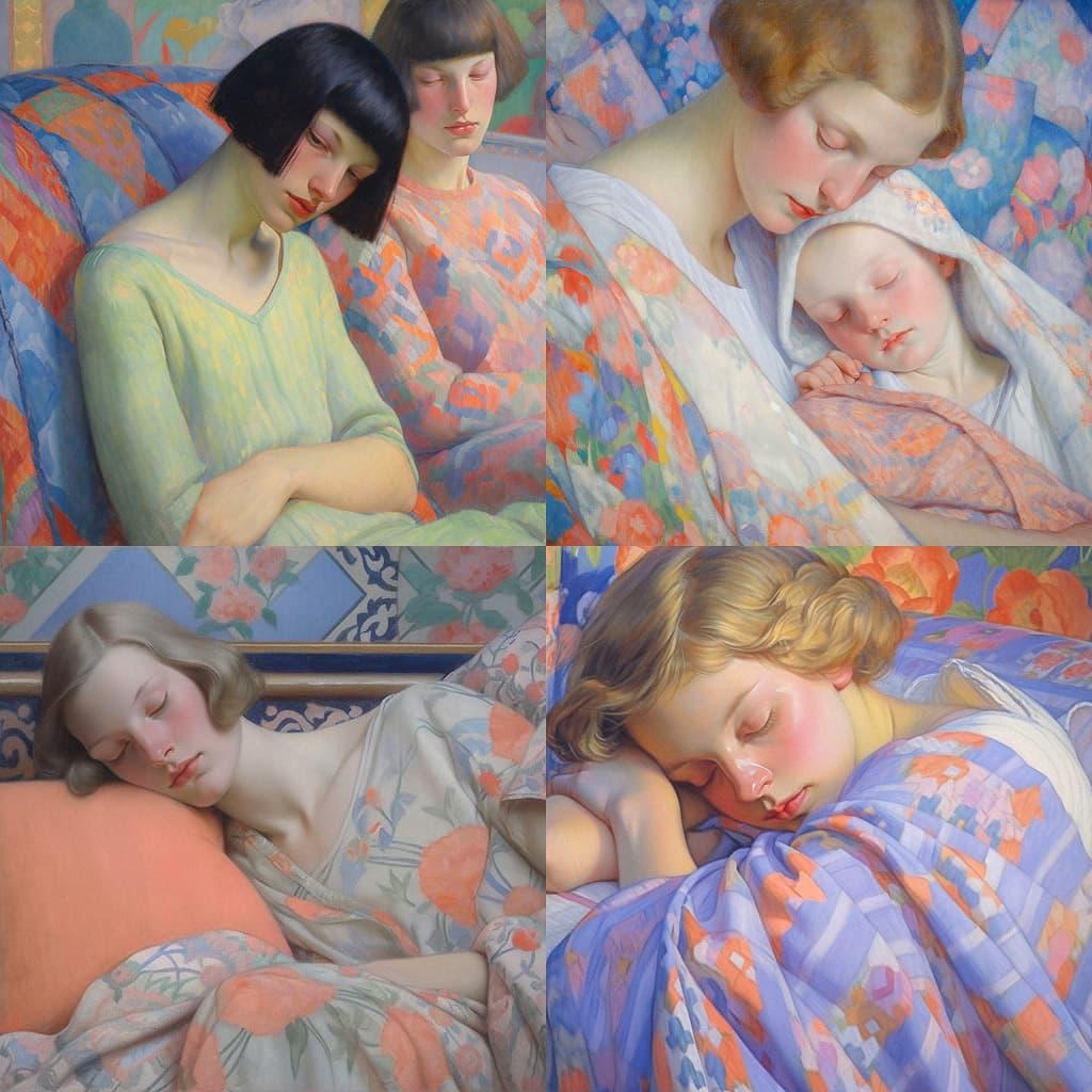 Dod Procter style, Midjourney Niji 5, render 1 of 4