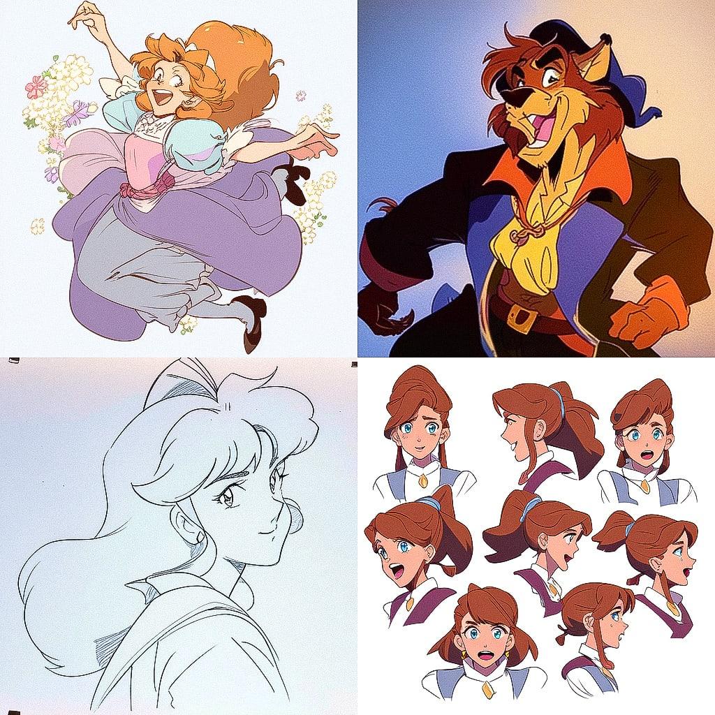 Don Bluth style, Midjourney Niji 4, render 1 of 4