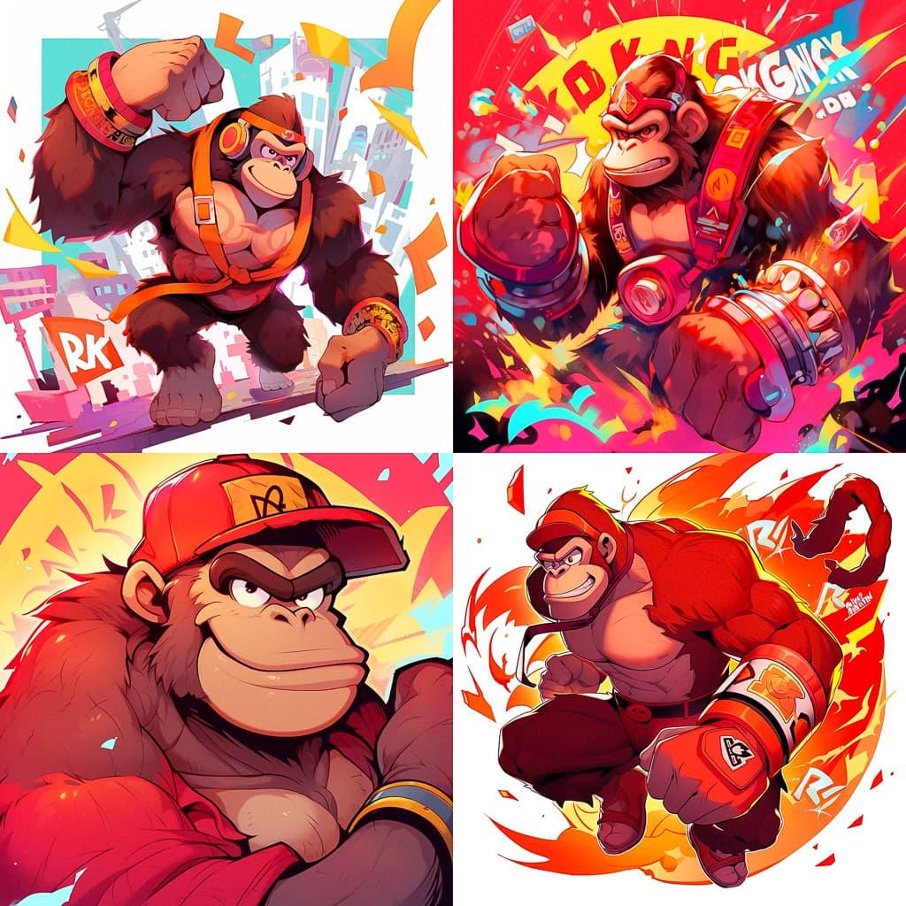 Donkey Kong style, Midjourney Niji 5, render 1 of 4