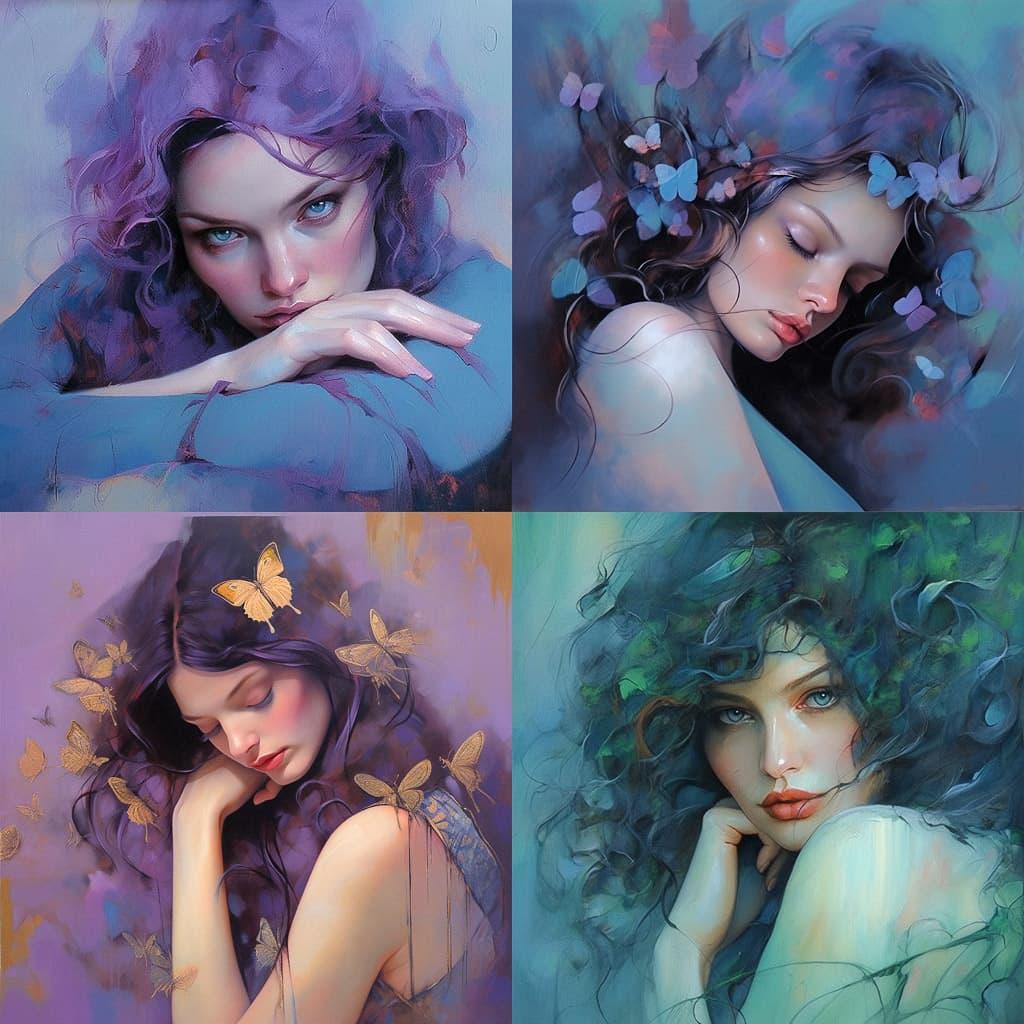 Dorina Costras style, Midjourney Niji 5, render 1 of 4