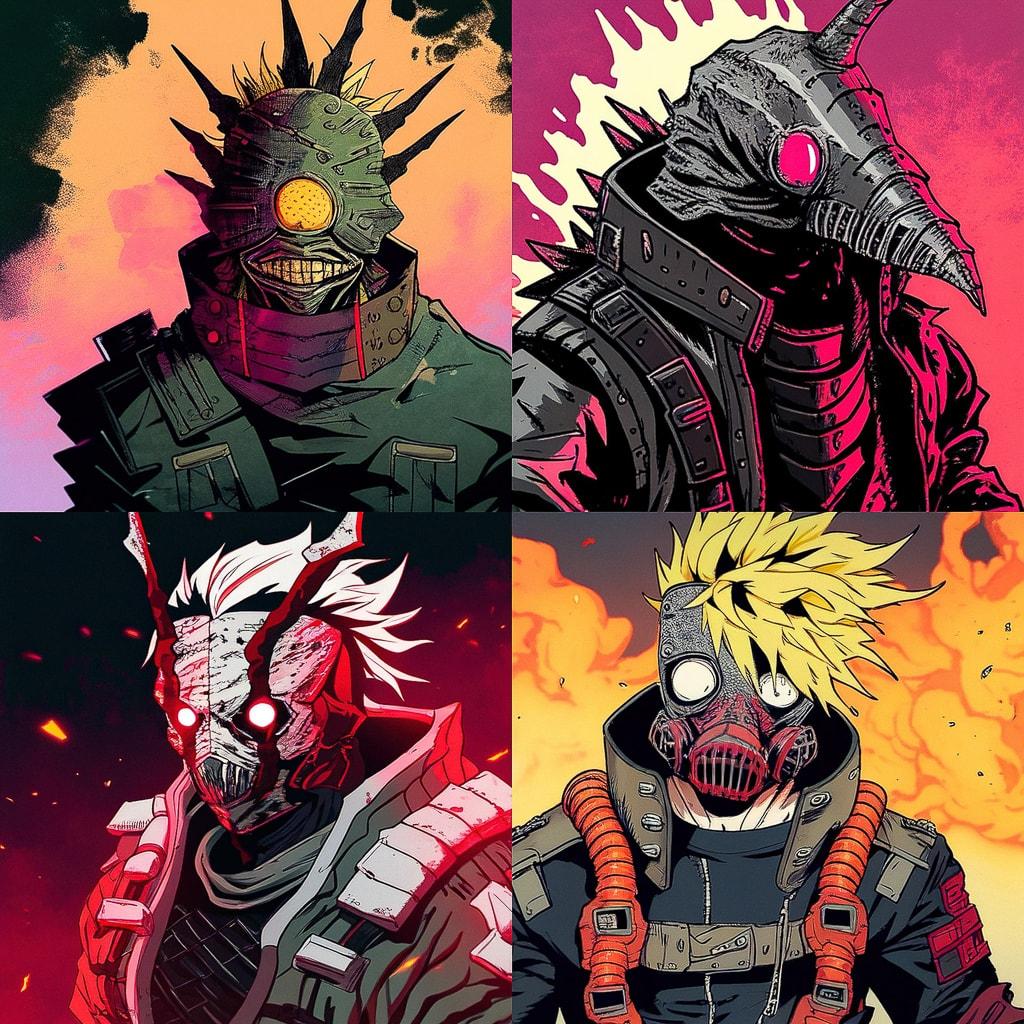 Dorohedoro style, Midjourney Niji 4, render 1 of 4