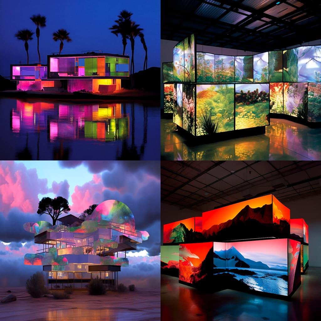 Doug Aitken style, Midjourney Niji 5, render 1 of 4