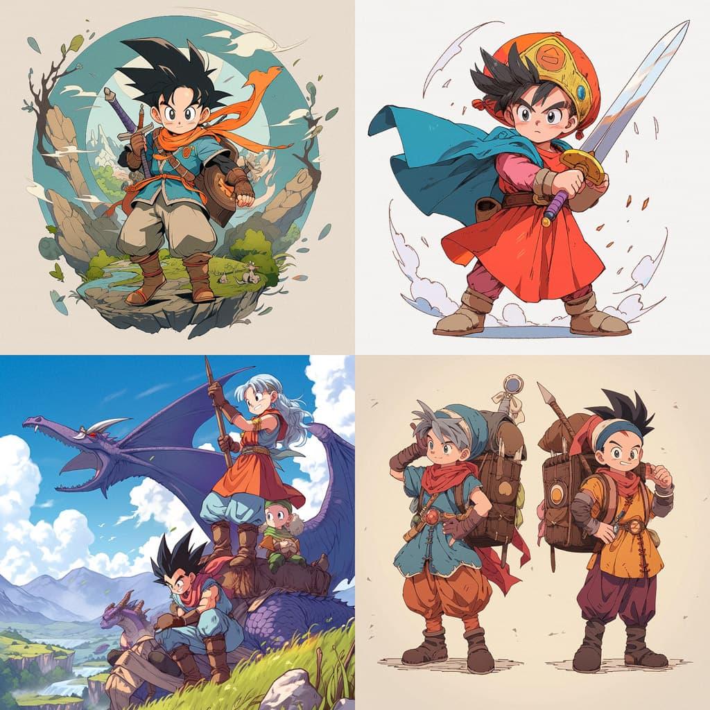 Dragon Quest: The Adventure of Dai style, Midjourney Niji 5, render 1 of 4