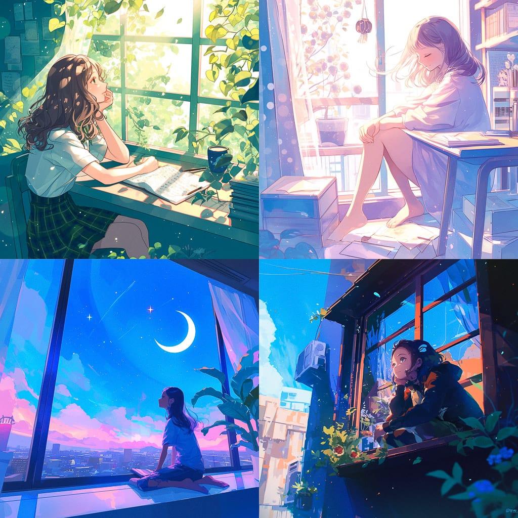 Dreamy atmosphere style, Midjourney Niji 6, render 1 of 4