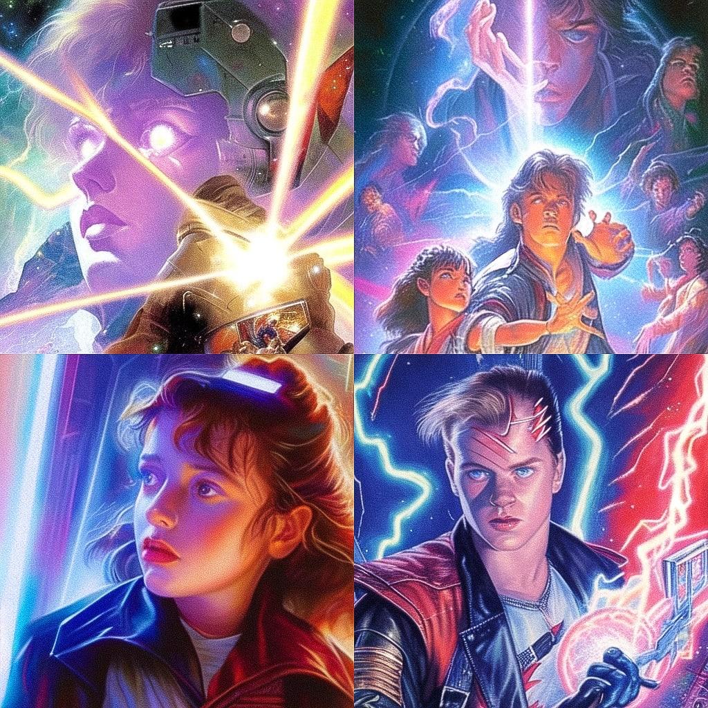 Drew Struzan style, Midjourney Niji 4, render 1 of 4