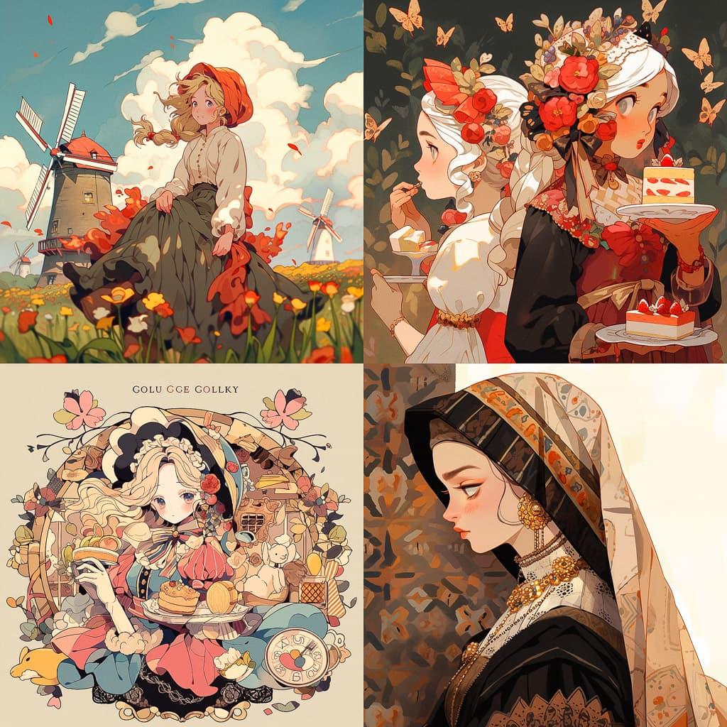 Dutch Golden Age style, Midjourney Niji 5, render 1 of 4