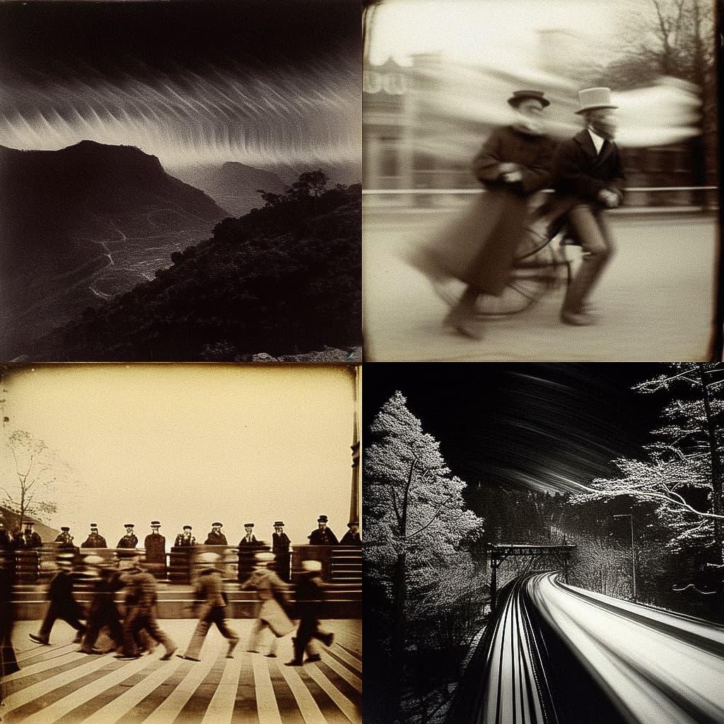Eadweard Muybridge style, Midjourney Niji 5, render 1 of 4