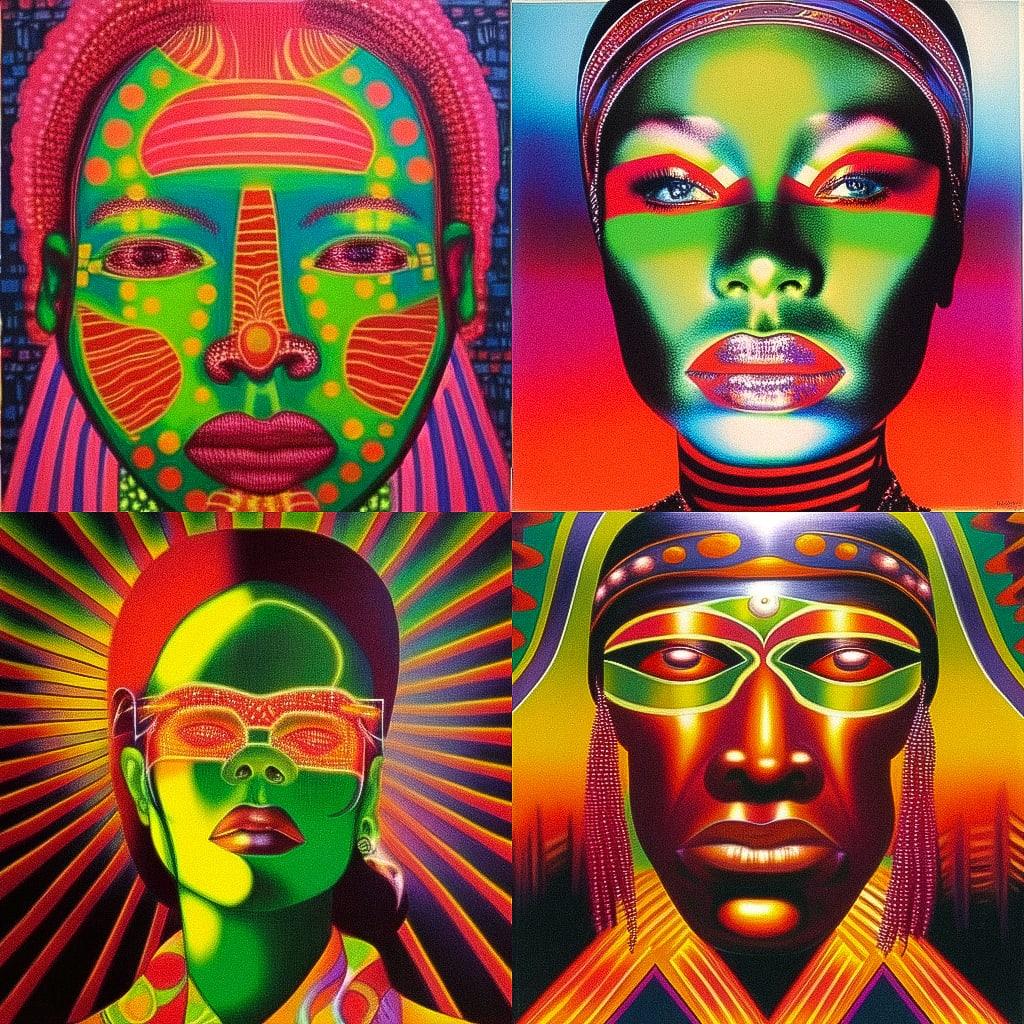 Ed Paschke style, Midjourney Niji 4, render 1 of 4