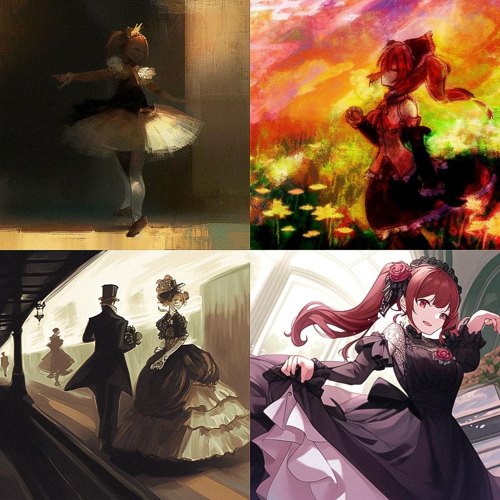 Edgar Degas style, Midjourney Niji 4, render 1 of 4
