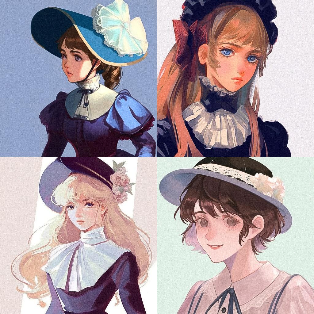Edouard Manet style, Midjourney Niji 4, render 1 of 4
