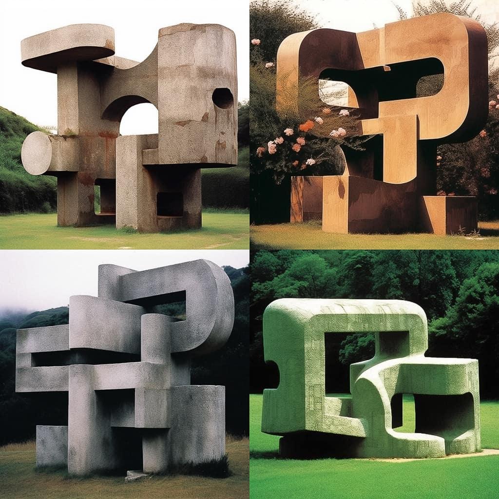 Eduardo Chillida style, Midjourney Niji 5, render 1 of 4