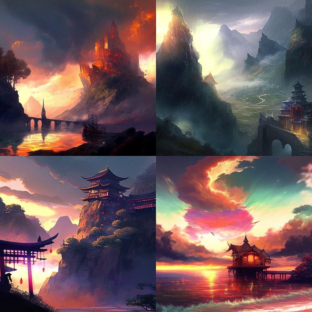 Edward Moran style, Midjourney Niji 5, render 1 of 4