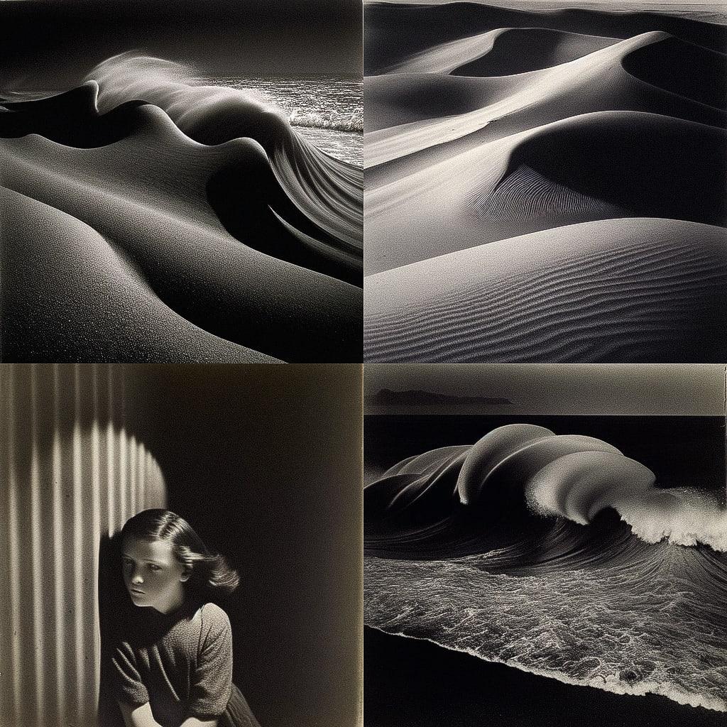 Edward Weston style, Midjourney Niji 4, render 1 of 4