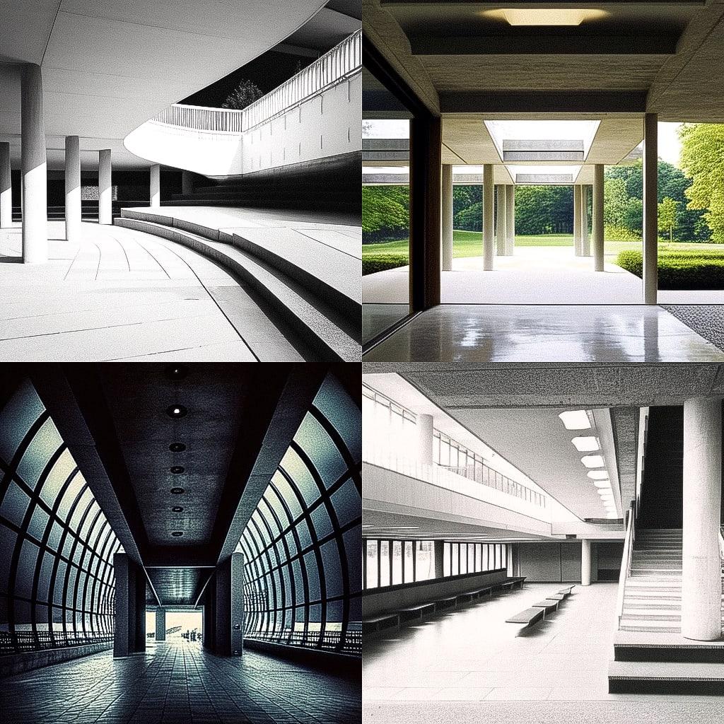 Eero Saarinen style, Midjourney Niji 4, render 1 of 4