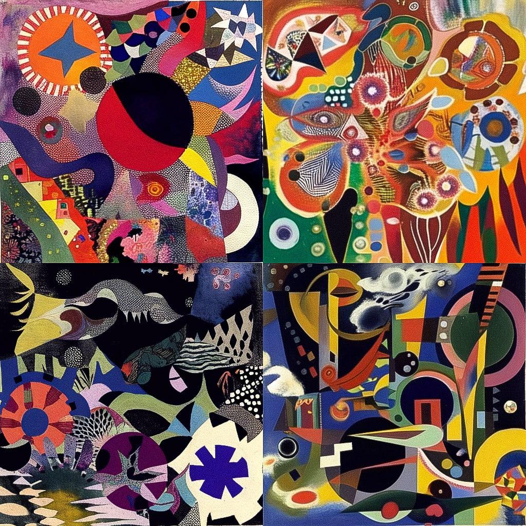 Eileen Agar style, Midjourney Niji 4, render 1 of 4