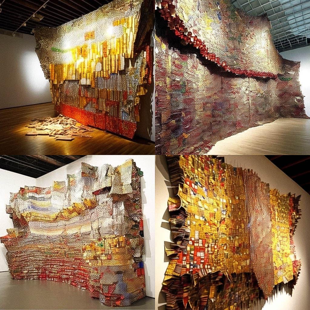 El Anatsui style, Midjourney Niji 5, render 1 of 4