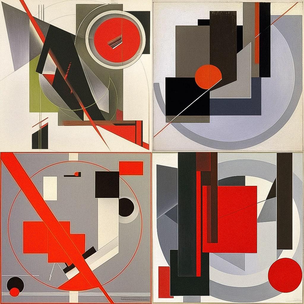 El Lissitzky style, Midjourney Niji 4, render 1 of 4