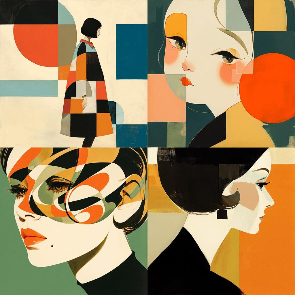Elaine Lustig Cohen style, Midjourney Niji 6, render 1 of 4