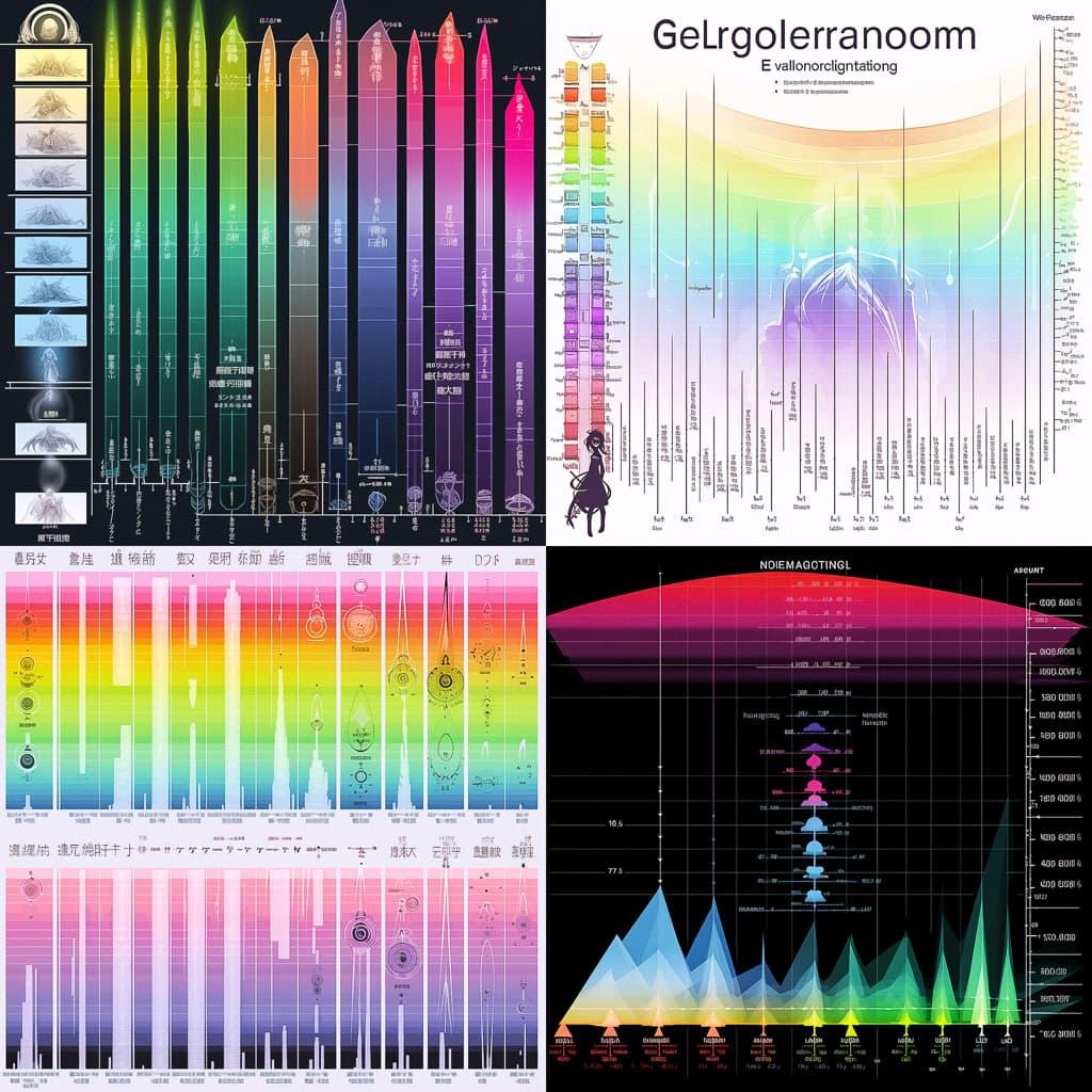 Electromagnetic spectrum chart style, Midjourney Niji 5, render 1 of 4