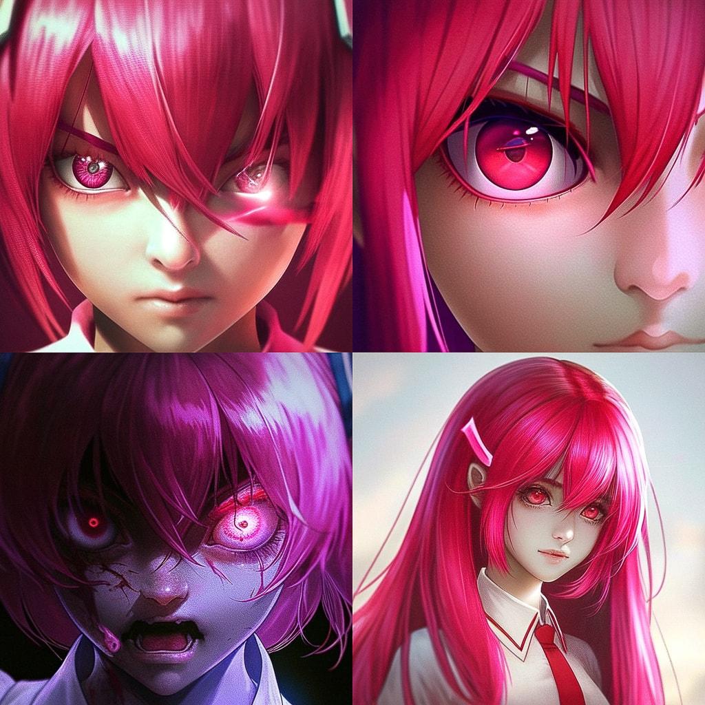 Elfen Lied style, Midjourney Niji 4, render 1 of 4
