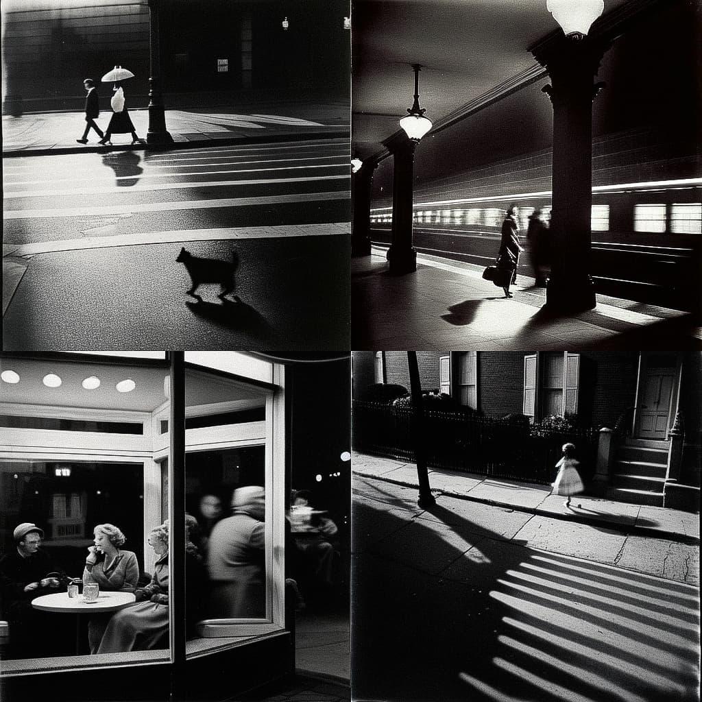 Elliott Erwitt style, Midjourney Niji 5, render 1 of 4